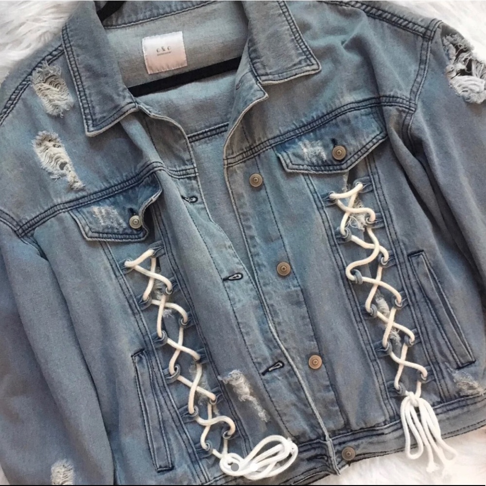 distressed jean jacket